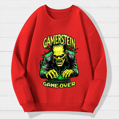 Gamerstein Game Over Funny Halloween Geek Cotton Sweatshirt
