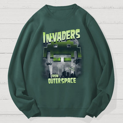 Invaders From Outer Space Geek Cotton Sweatshirt