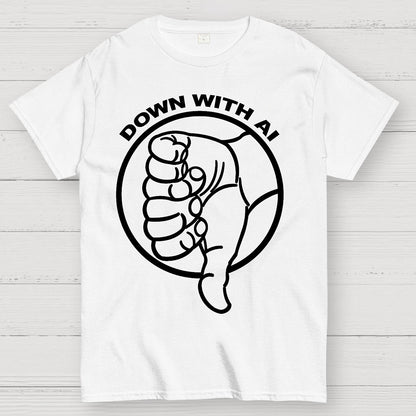 DOWN WITH AI Geek T-Shirt