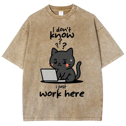 I Just Work Here Vintage Distressed T-shirt