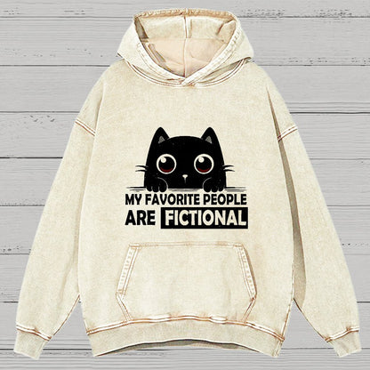My Favorite People Are Fictional by Edesigns  Vintage Distressed Hoodie