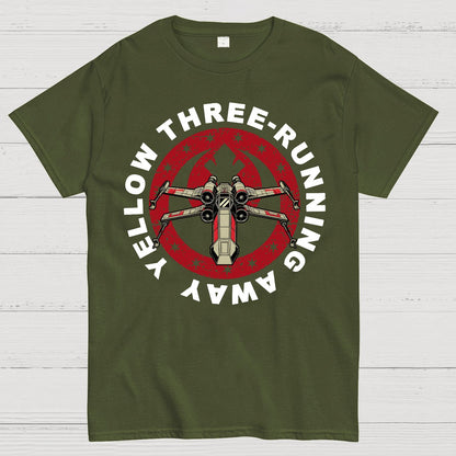Yellow Three-Sprinting Away Geek T-Shirt