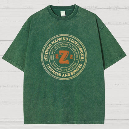 Certified Napping Professional Vintage Distressed T-shirt