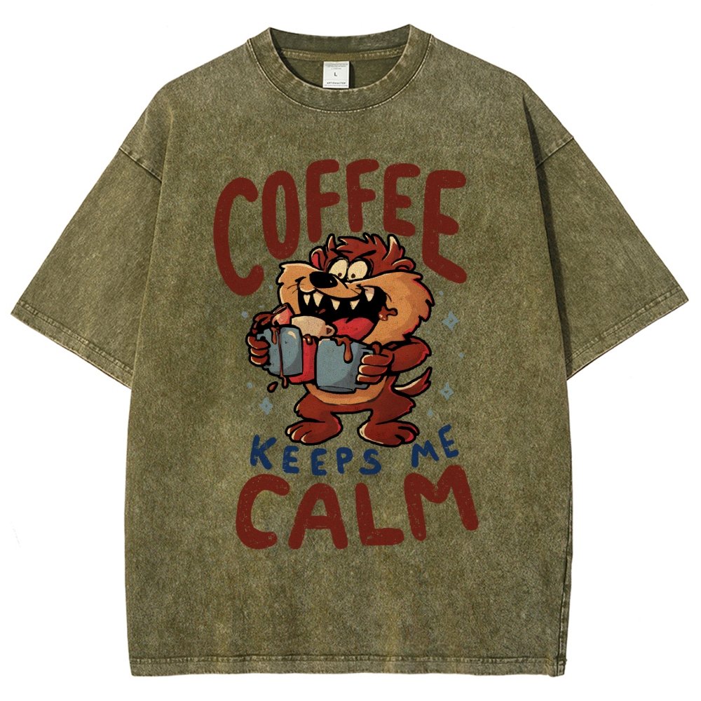 Coffee Keeps Me Calm Vintage Distressed T-shirt