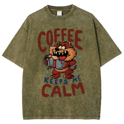 Coffee Keeps Me Calm Vintage Distressed T-shirt