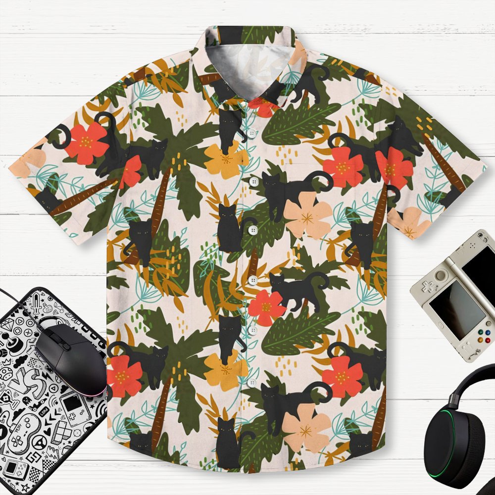 Forest Black Cat Art Geek Shirt