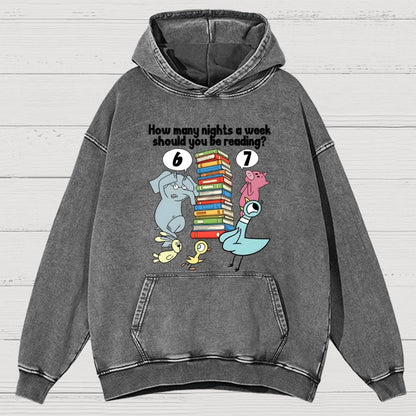 How Many Nights A Week Should You Be Reading 6-7 Vintage Distressed Hoodie