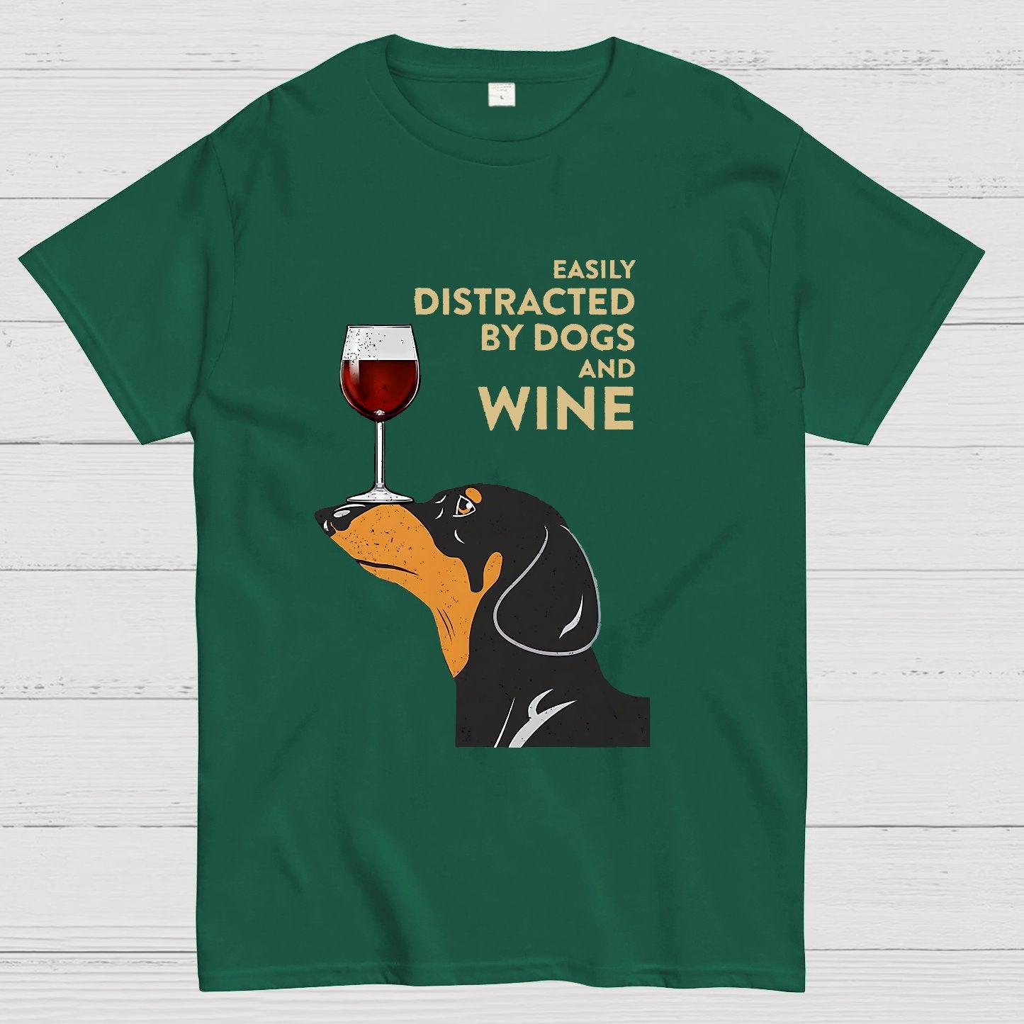 Easily Distracted By Dogs And Wine Geeky T-Shirt
