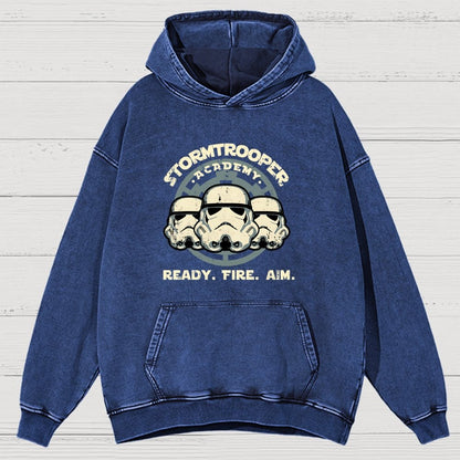 Ready. Fire. Aim. Vintage Distressed Hoodie