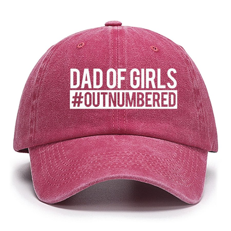 Dad of Girls Outnumbered, Father's Day Funny Cotton Hat