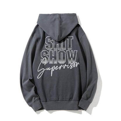 Shit Show Supervisor Printed Back Unisex Cotton Hoodie