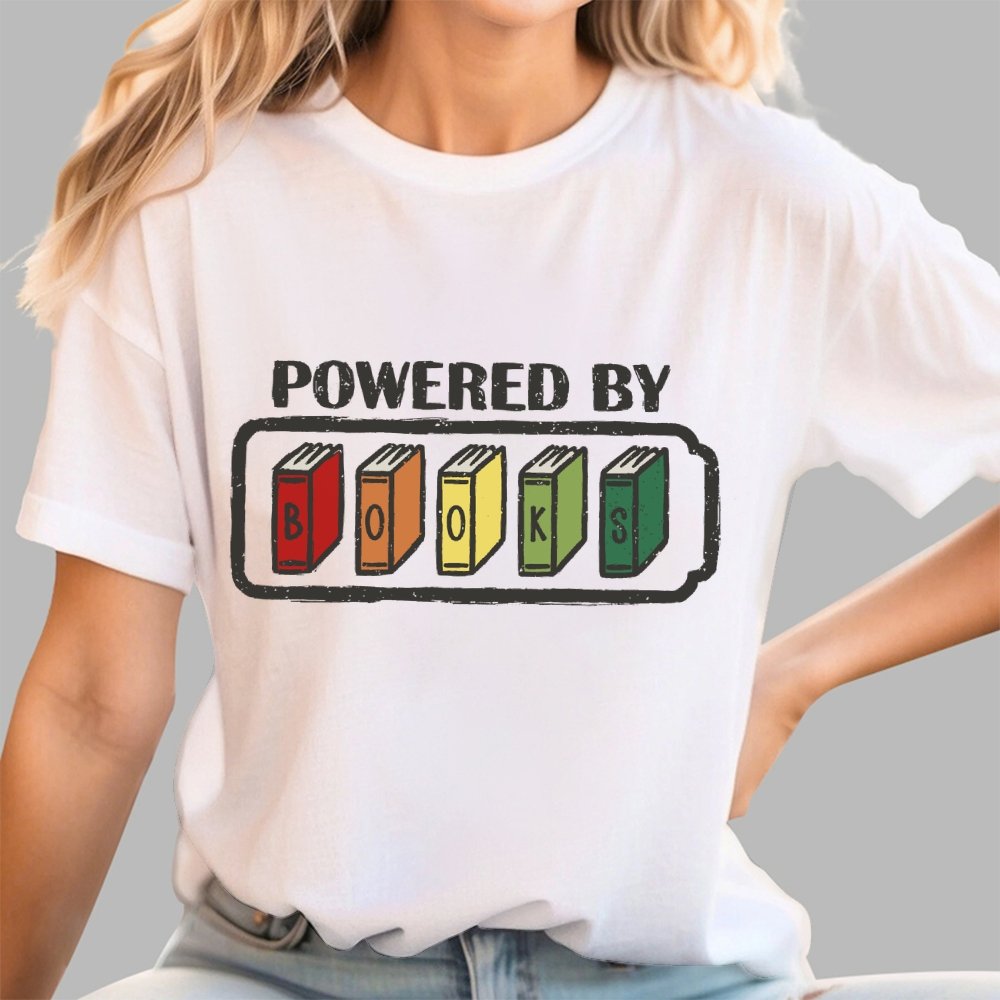 Powered by Books Geek T-Shirt
