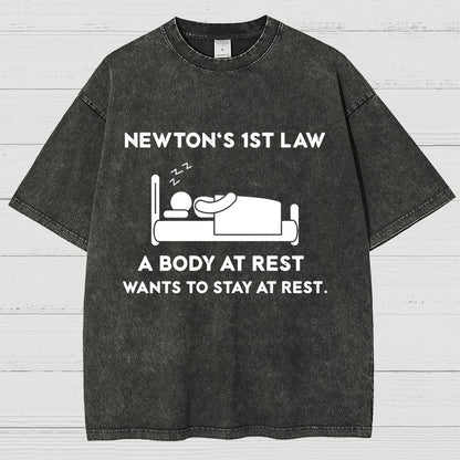 Newton's First Law Vintage Distressed T-shirt