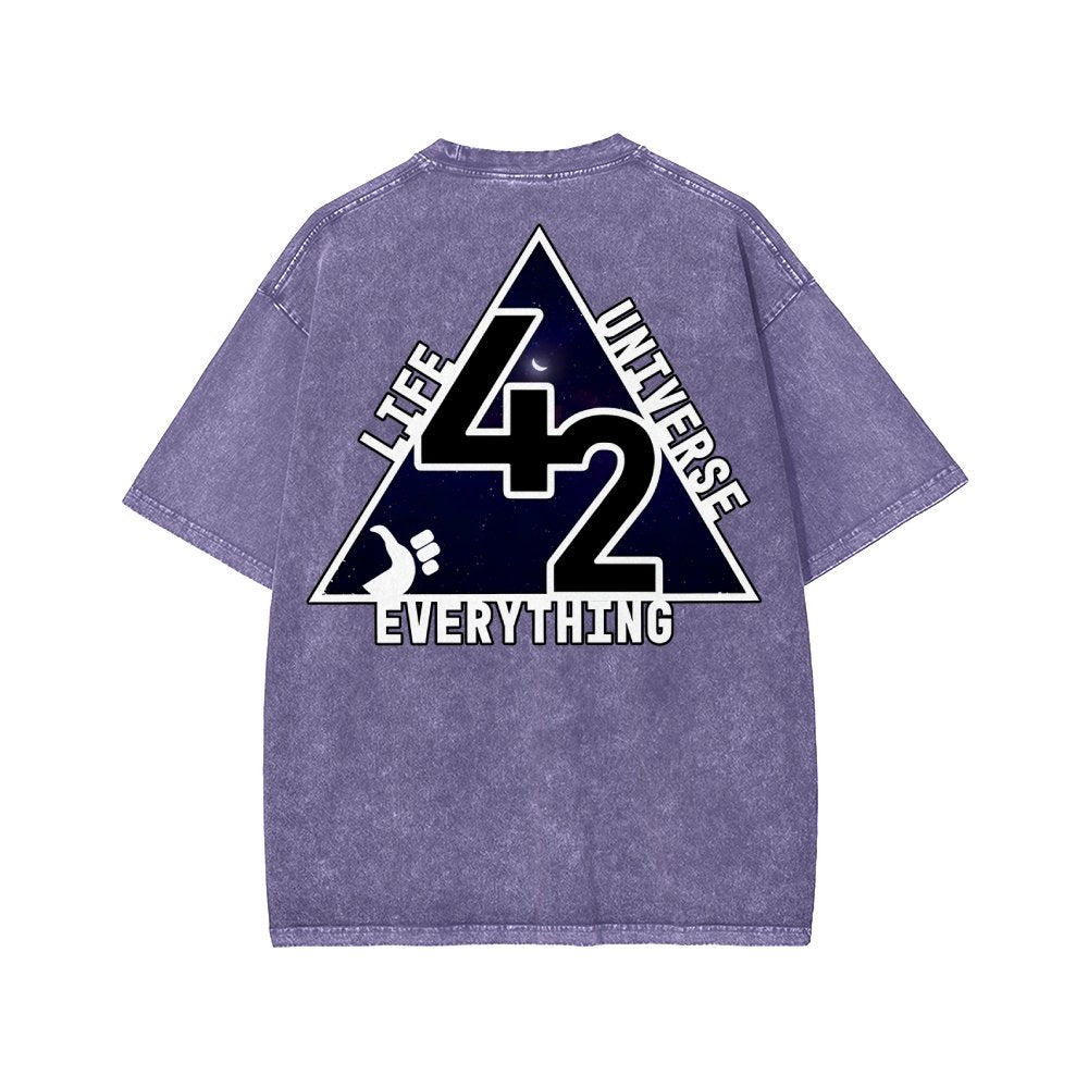 The Answer To The Ultimate Question Of Life The Universe And Everything Is 42. Washed T-shirt