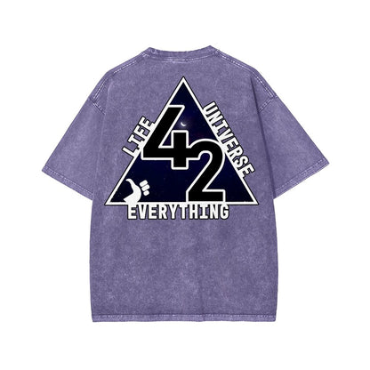 The Answer To The Ultimate Question Of Life The Universe And Everything Is 42. Washed T-shirt