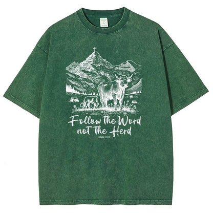 Follow The Word Not The Herd Vintage Distressed T-shirt