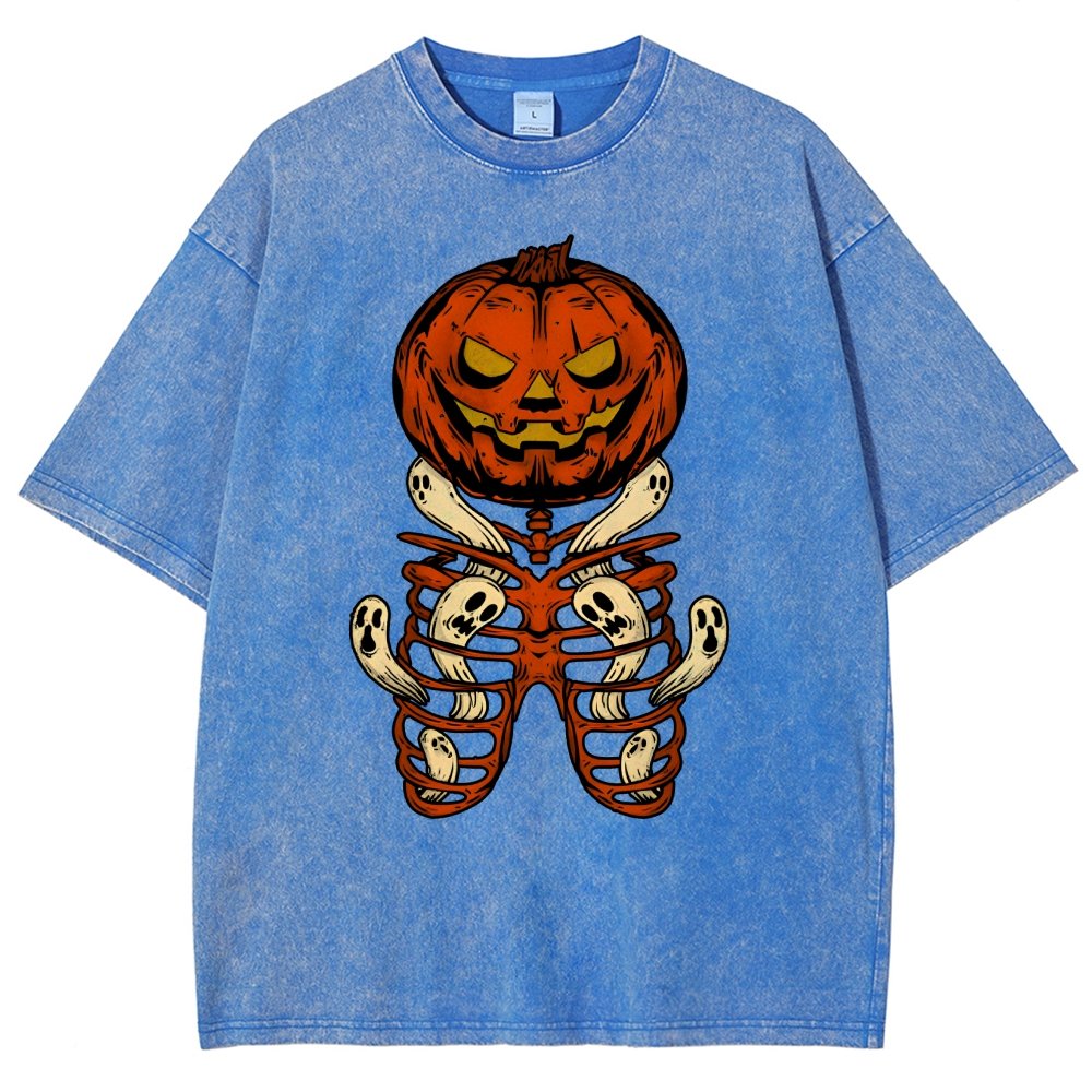 Halloween Pumpkin Vintage Distressed T-shirt