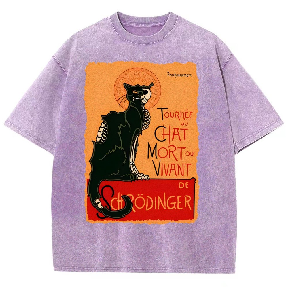 Le chat noir de Schrödinger Vintage Distressed T-shirt