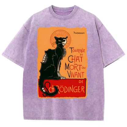Le chat noir de Schrödinger Vintage Distressed T-shirt