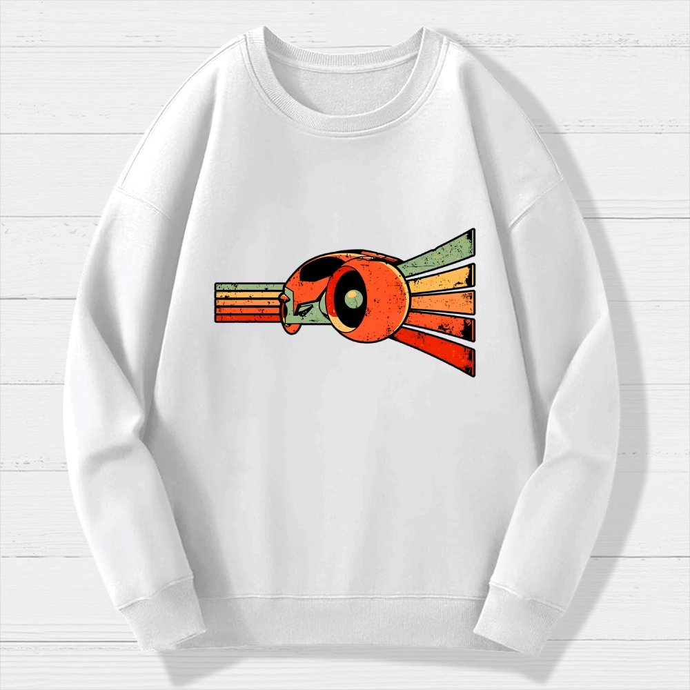 Vintage Grid Geek Cotton Sweatshirt