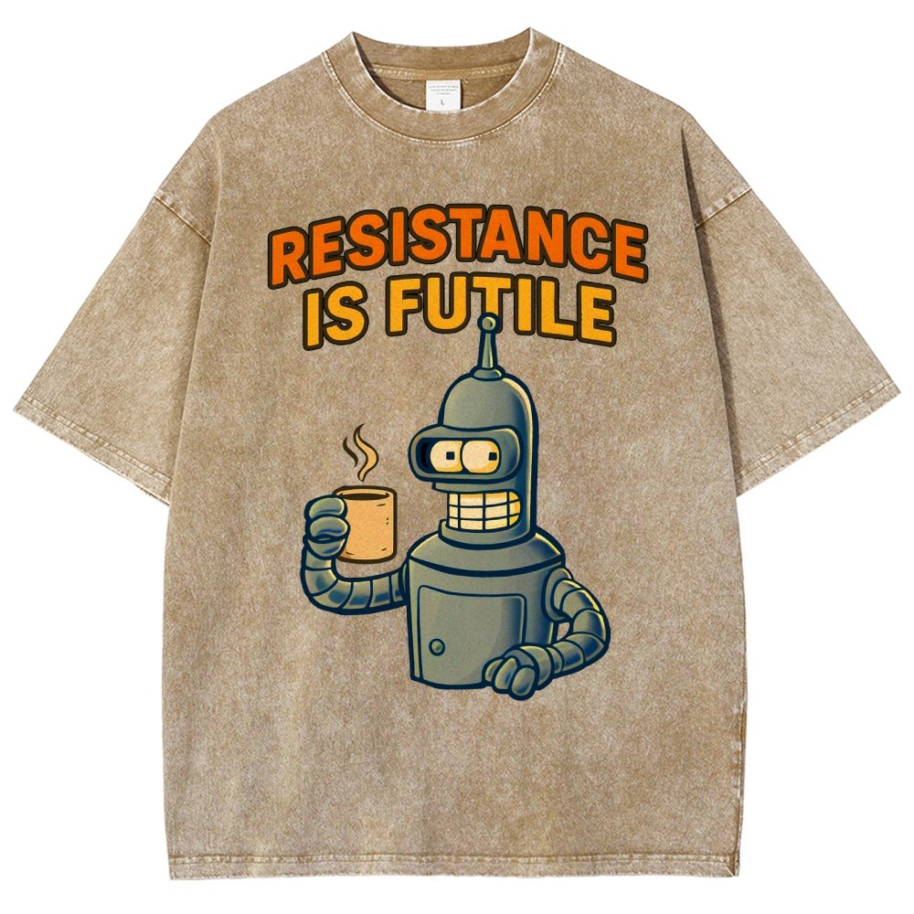 Funny Robot Coffee Design – Opposing Is Hopeless Vintage Distressed T-shirt