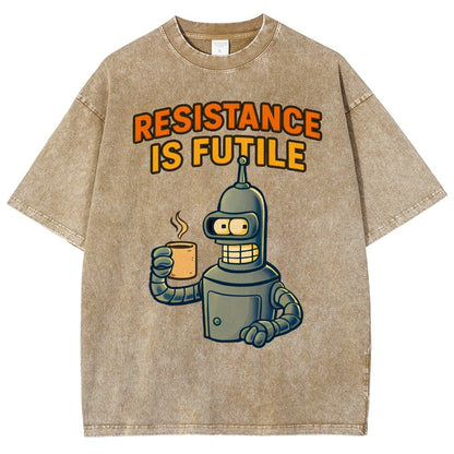 Funny Robot Coffee Design – Opposing Is Hopeless Vintage Distressed T-shirt