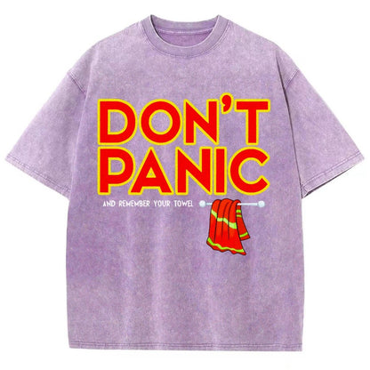 Don't Panic With Towel Vintage Distressed T-shirt