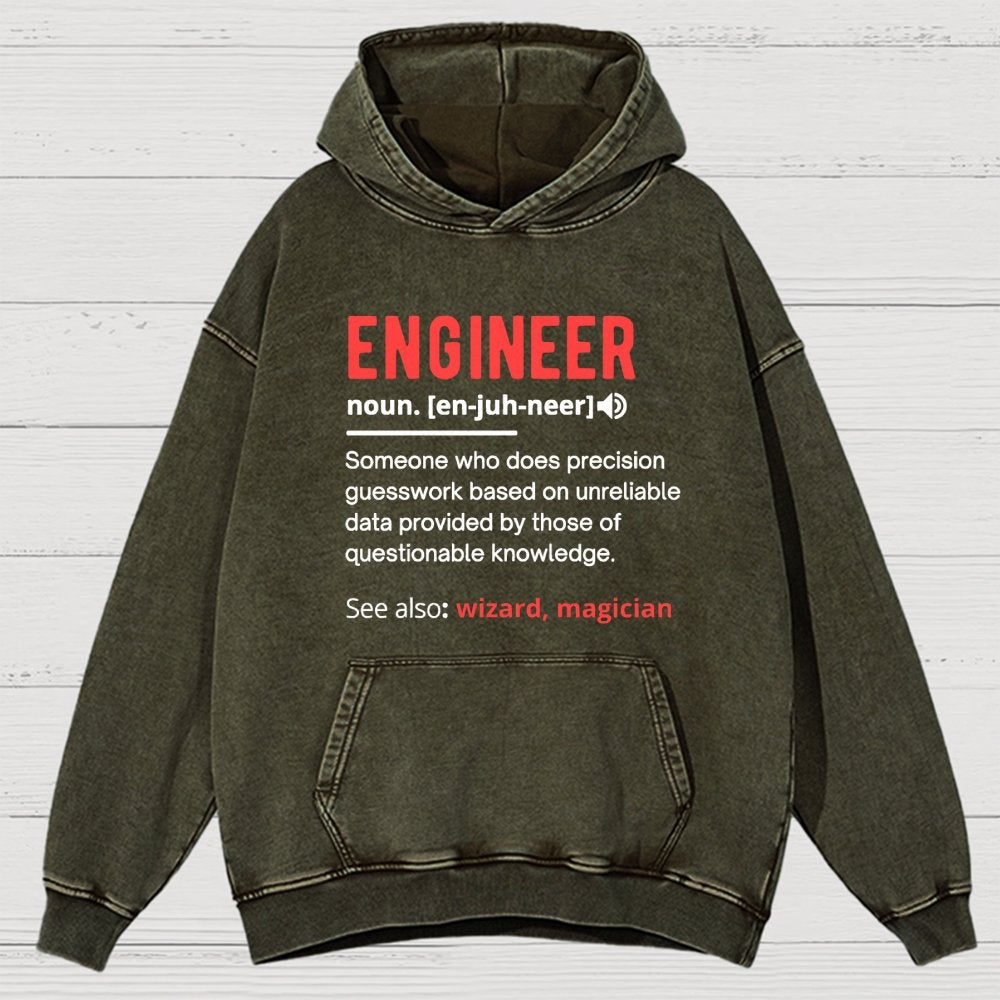 Engineer Definition Vintage Distressed Hoodie