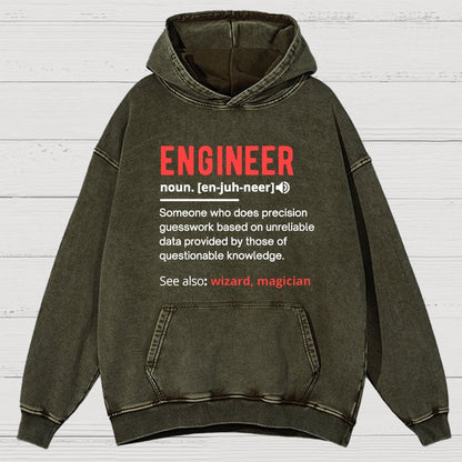 Engineer Definition Vintage Distressed Hoodie