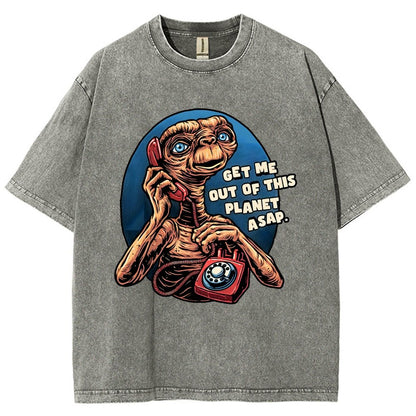Phone Call to space Vintage Distressed T-shirt