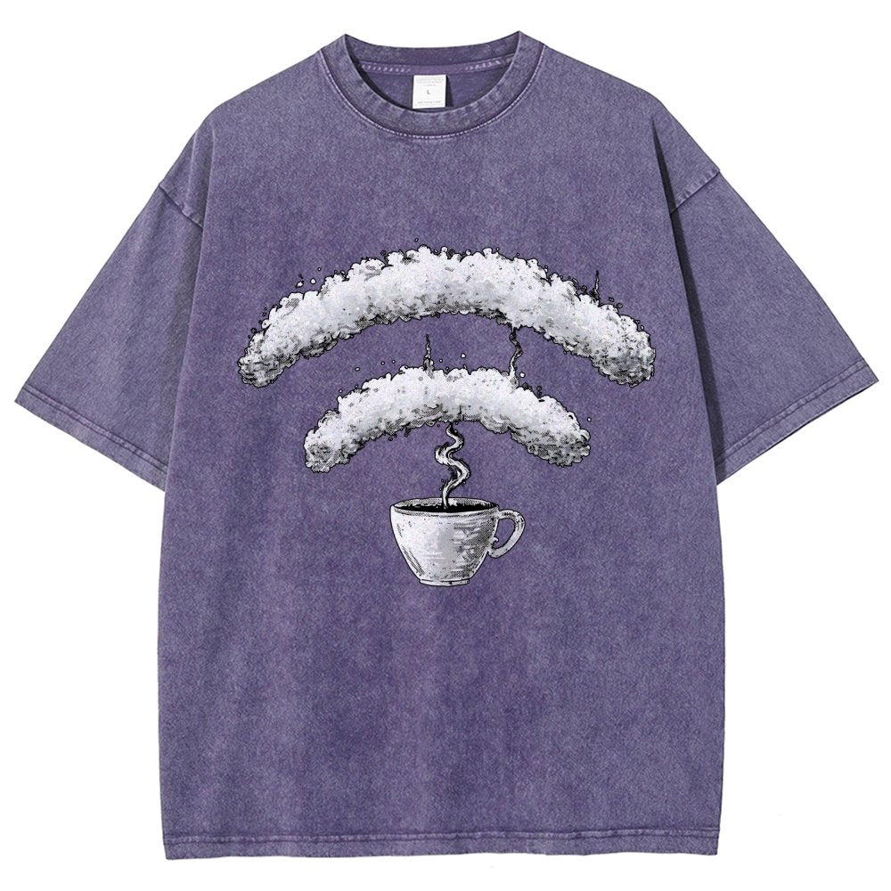 Connected Through Caffeine Vintage Distressed T-shirt