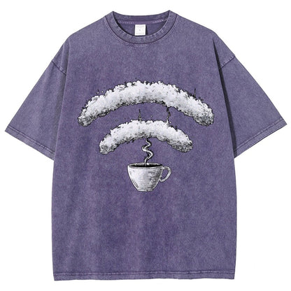 Connected Through Caffeine Vintage Distressed T-shirt