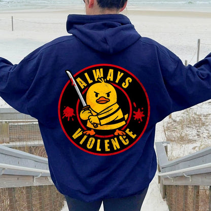 Always violence Printed Back Unisex Cotton Hoodie