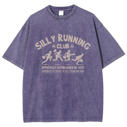 Funny Silly Running Club Vintage Distressed T-shirt