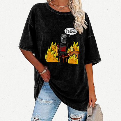 Tis Is Fine Vintage Distressed T-shirt