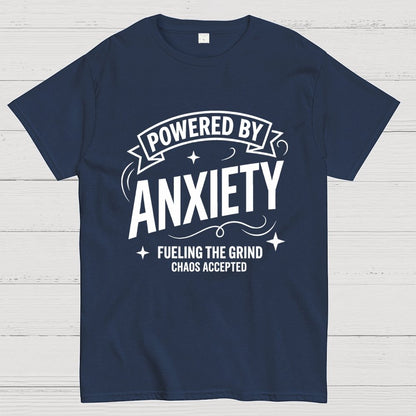 Powered By Anxiety Art Print Geek T-Shirt
