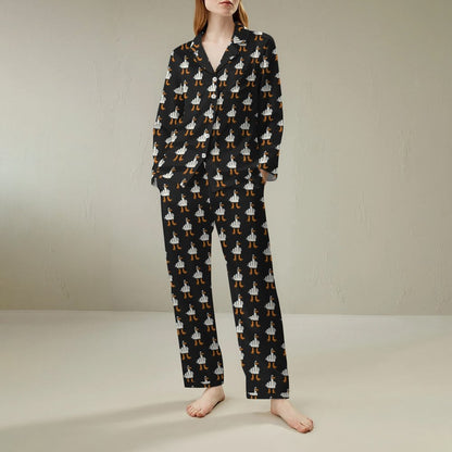 Rude Seagull Design Funny Geek Long Sleeve Pajama Set