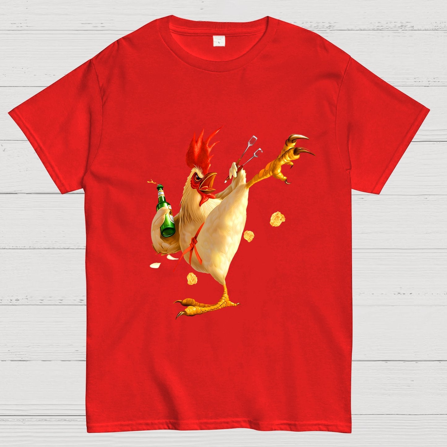 Fighting Chickens Funny Geek T-Shirt