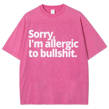 I'm Sorry I'm Allergic To Bullshit Vintage Distressed T-shirt