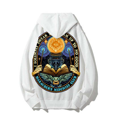 Mischief Club Printed Back Cotton Hoodie