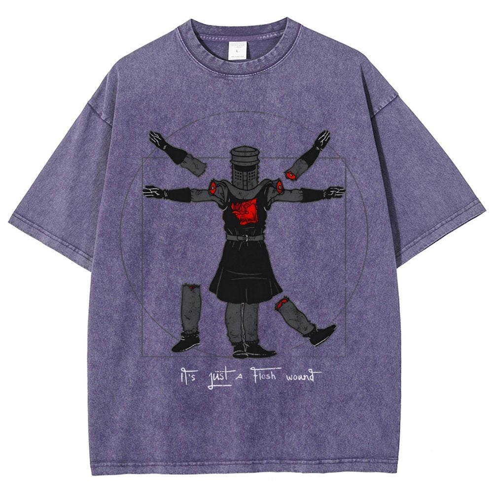 Vitruvian Man- Black Knight Vintage Distressed T-shirt