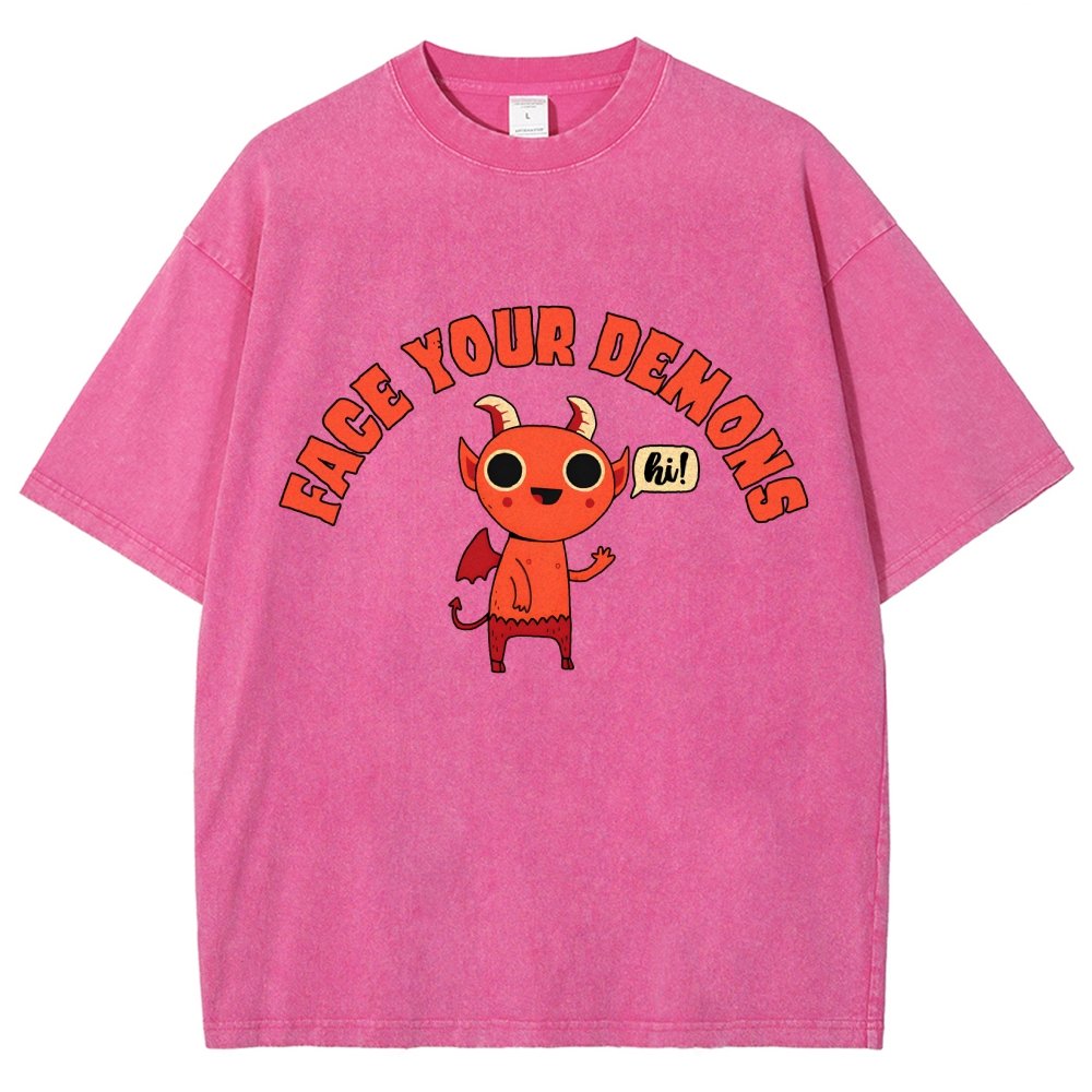 Face Your Demons Vintage Distressed T-shirt