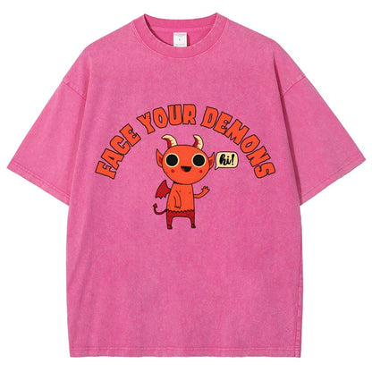 Face Your Demons Vintage Distressed T-shirt