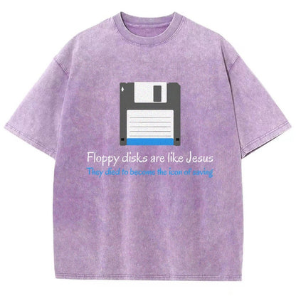 Floppy Disks Are Like Jesus Vintage Distressed T-shirt