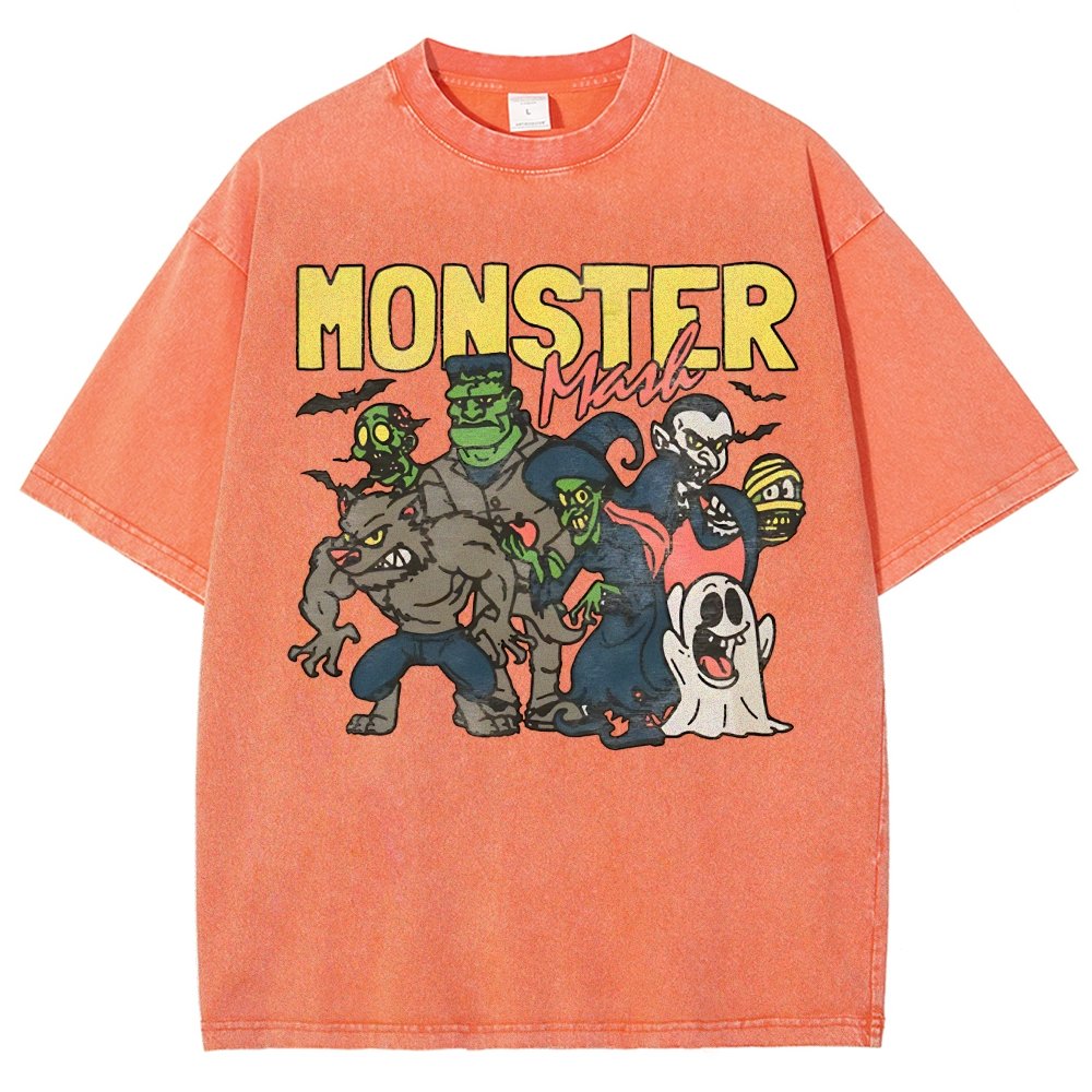 Monster Mashup - Retro Ghost Halloween Vintage Distressed T-shirt