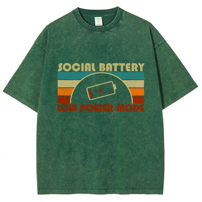 Low Social Battery Vintage Distressed T-shirt