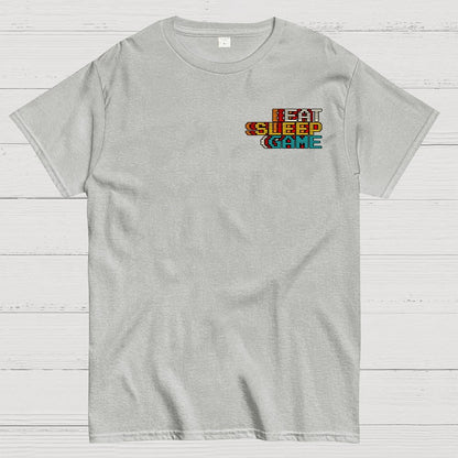 Eat Sleep Game Repeat  Front And Back Printing Geek T-Shirt