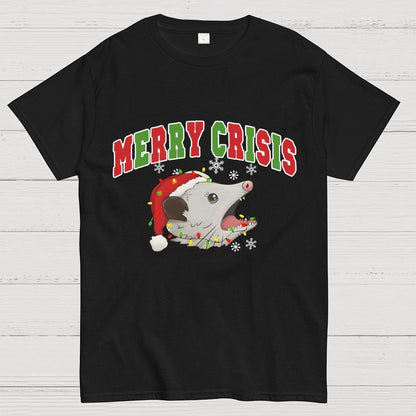 Merry Crisis Opossum Funny Christmas Geek T-Shirt
