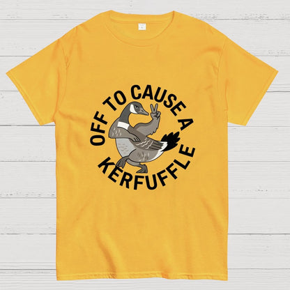 Off To Cause A Kerfuffle Goose Art Print Geek T-Shirt