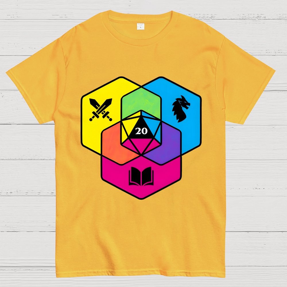 RPG CMYK Dice Venn Diagram Geek T-Shirt